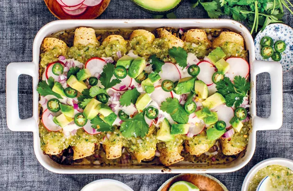 Zucchini verde vegan enchiladas 