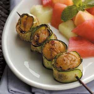 Zucchini-wrapped scallops
